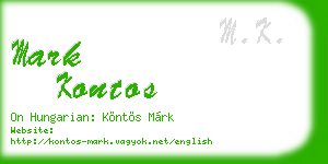 mark kontos business card