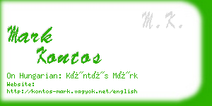 mark kontos business card